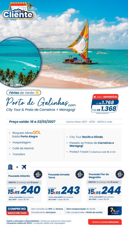 Porto de Galinhas com City Tour & Praia